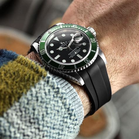 rolex sub with rubber strap|19mm rolex rubber watch strap.